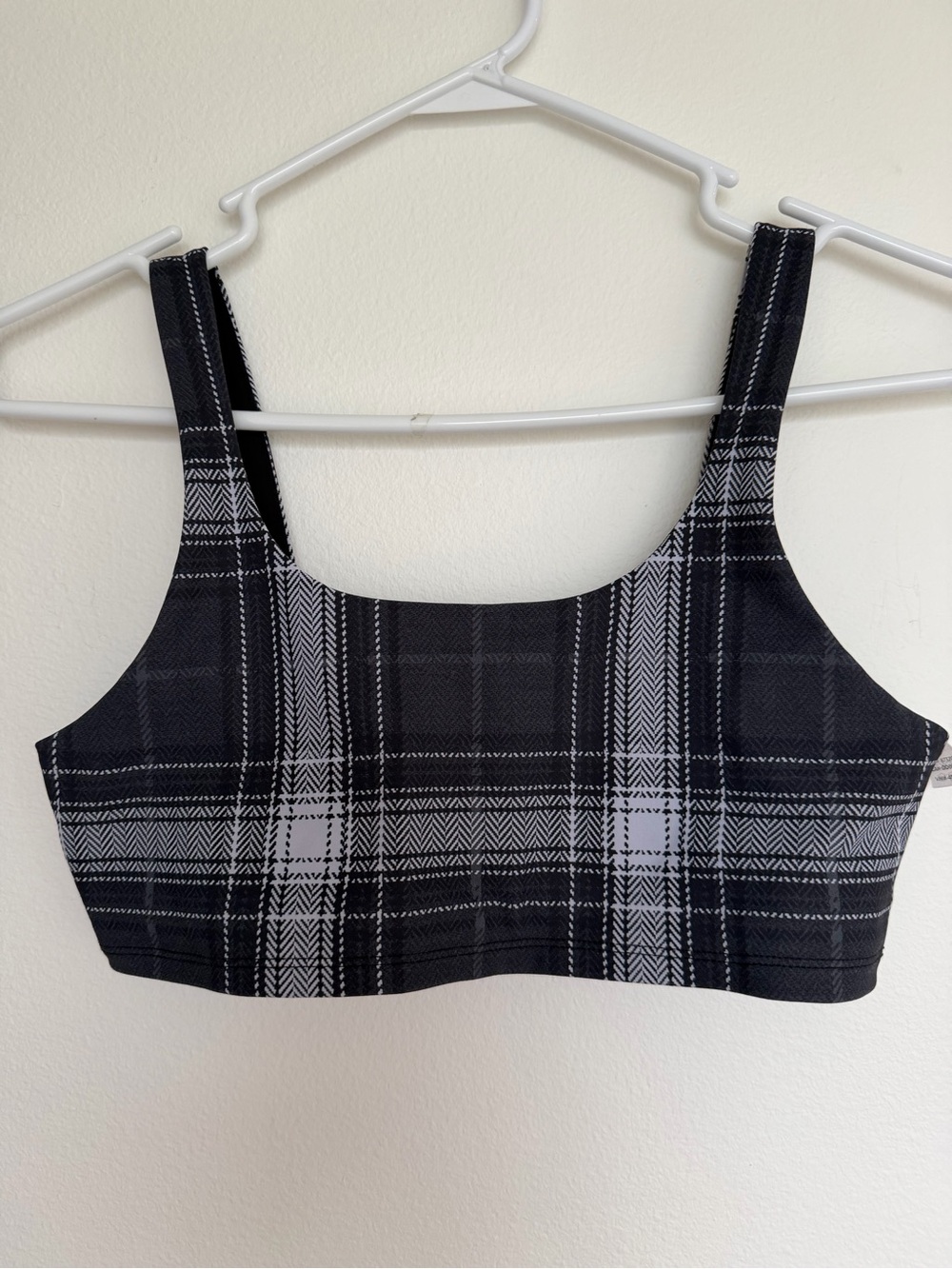 Alo Black & White Plaid Sports Bra